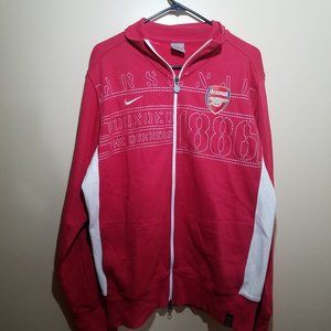 NIKE Team Arsenal FC Football Soccer Jacket Sweatshirt Full Zip Up Mens Large